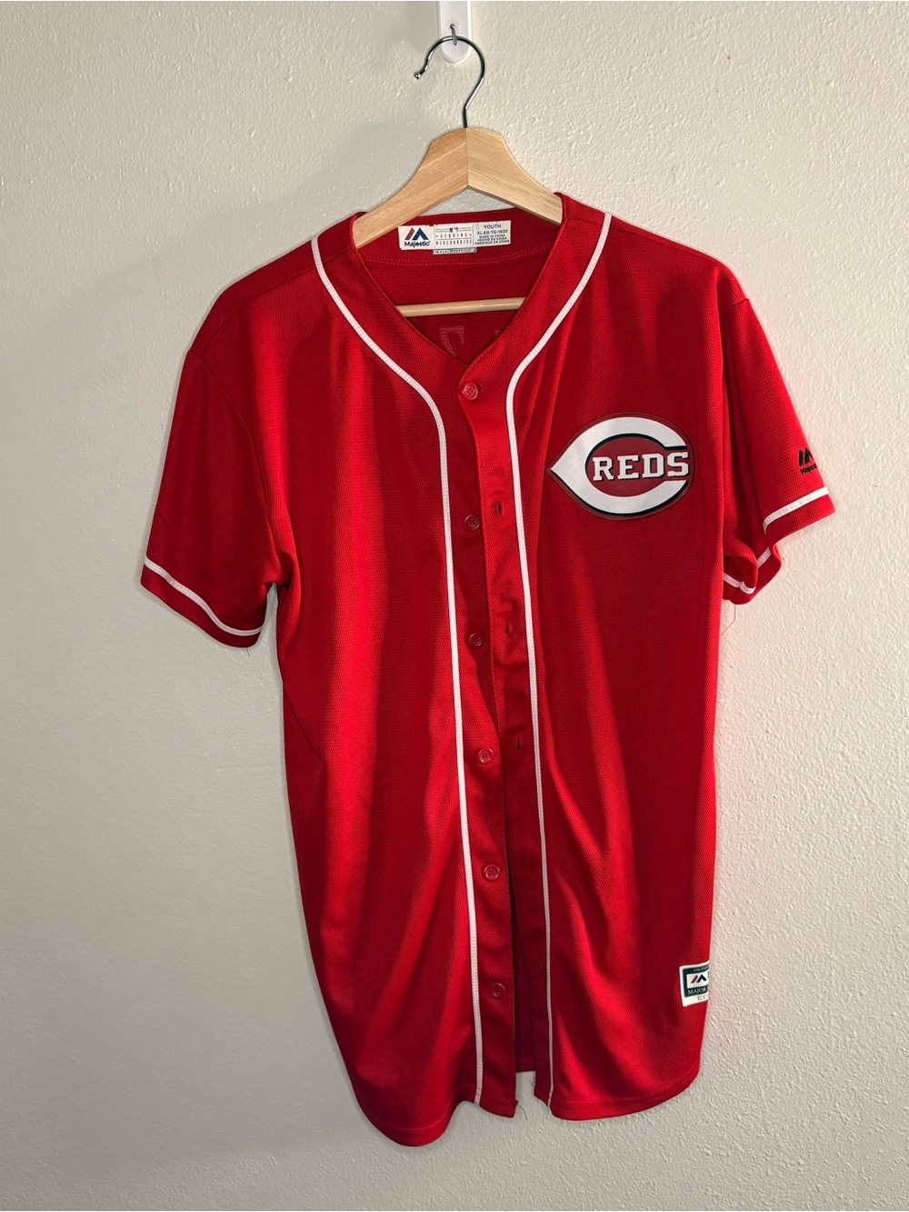 Youth Majestic Cincinnati Reds Red Replica Baseball Jersey